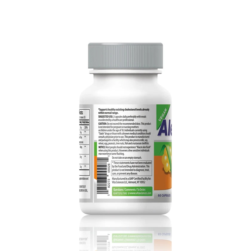 Alestra Advanced Cholesterol Support Heart Health Niacin Phytosterols 60 Caps