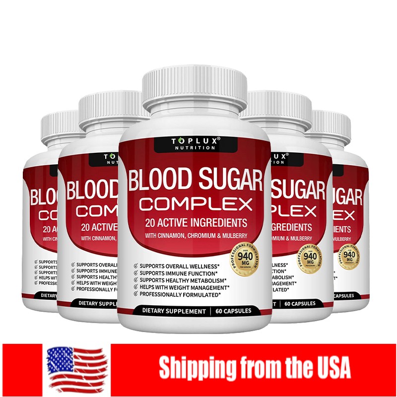 1-5 Bottle Blood Sugar Complex w/ Cinnamon Chromium Mulberry 60 Softgels Daily