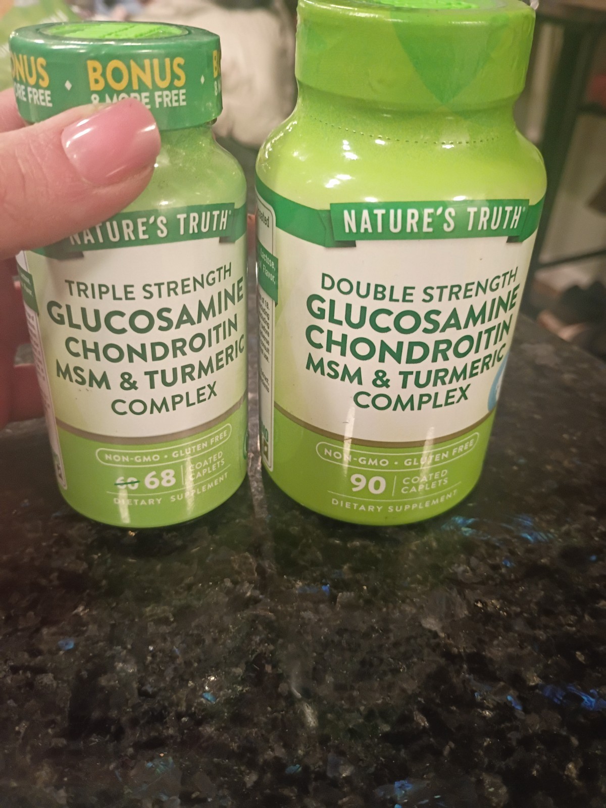 x2 Nature’s Truth Double Strength Glucosamine Chondroitin MSM Turmeric 90 Caplet