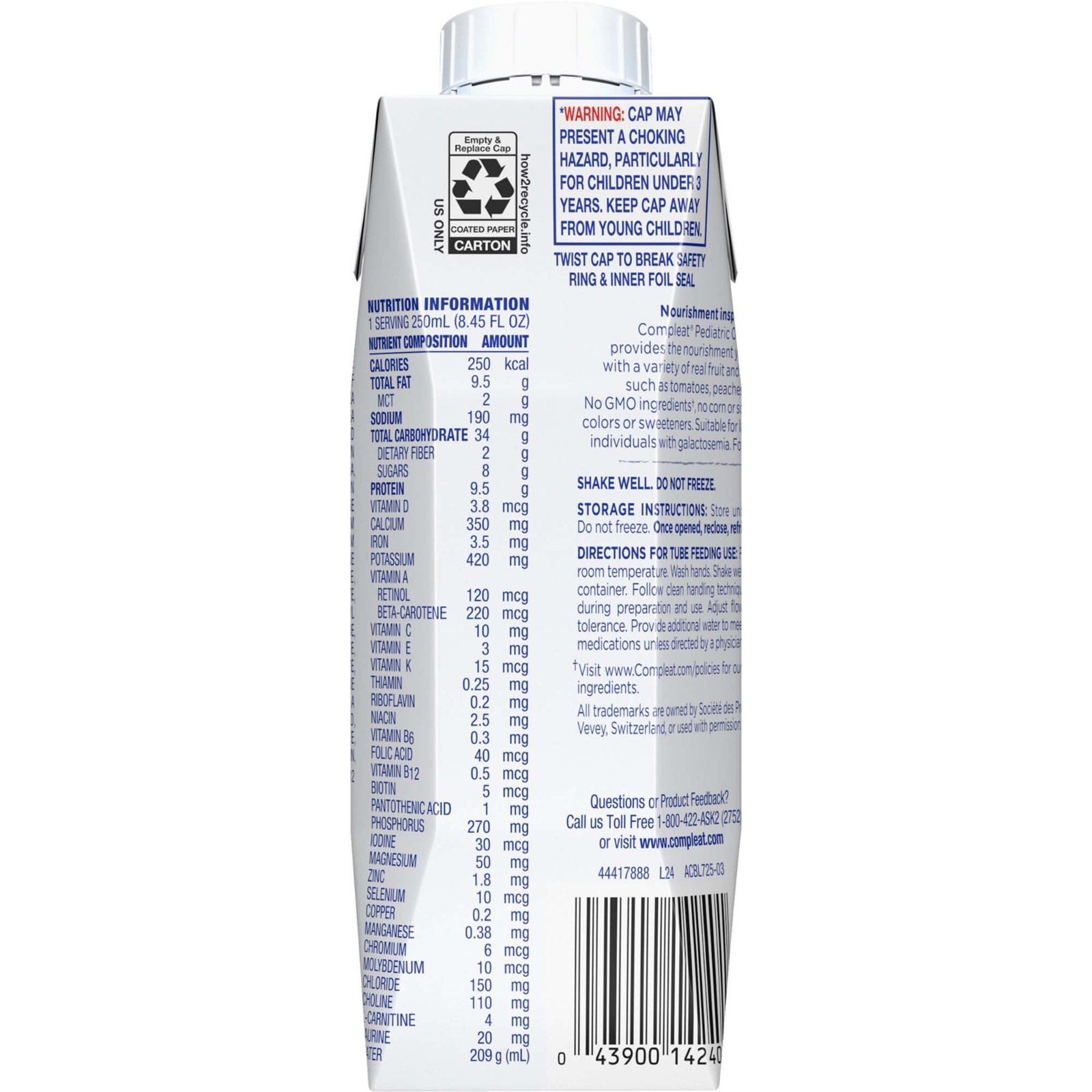 Nestle Compleat Pediatric Original 1.0 8.45 oz 24Ct – Exp. JAN 2027