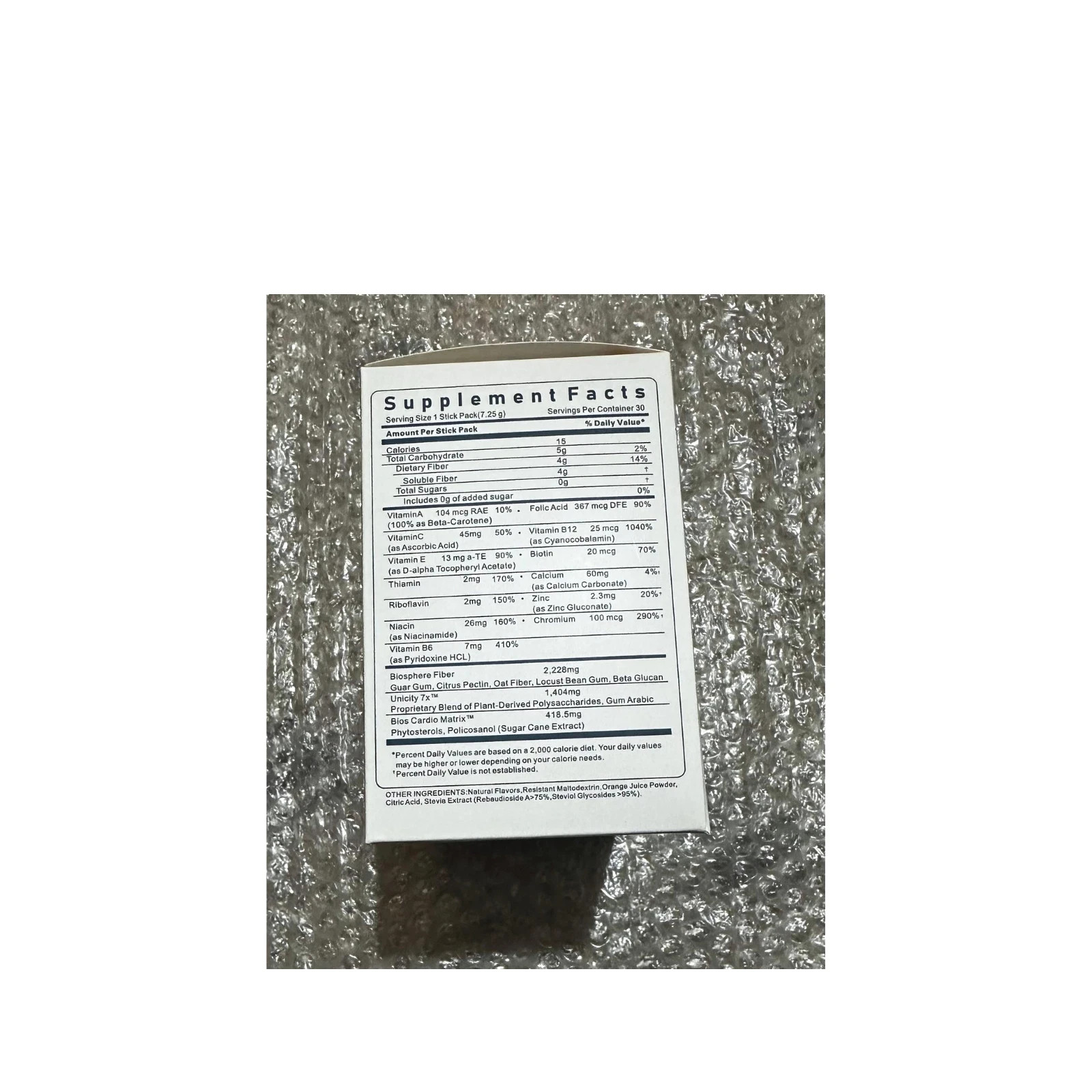 Unicity Balance Orange Fiber Drink Mix 30 Sticks Cholesterol Support