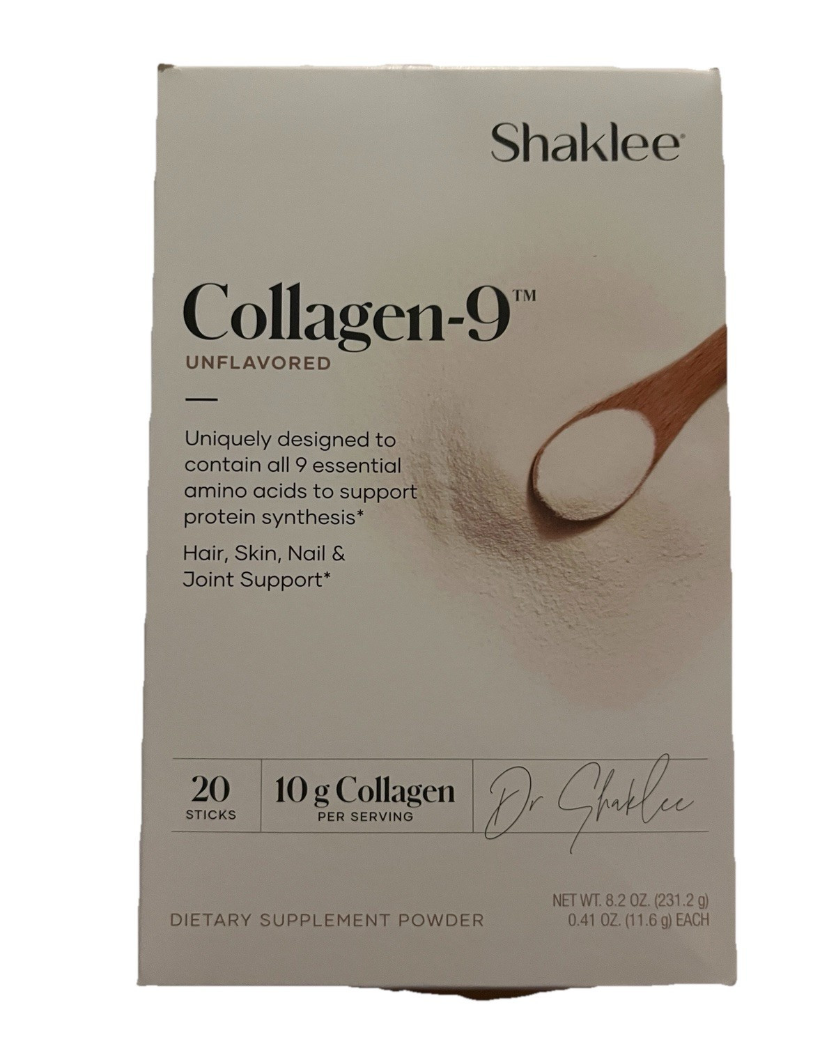Shaklee Collagen-9 Unflavored Powder 20 Sticks 10g Exp Jan 2027