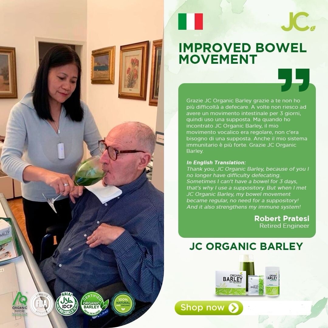 JC pure organic barley power juice with stevia from New Zealand