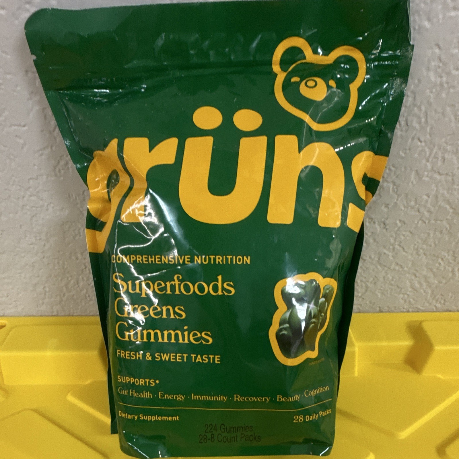 grüns Greens Gummies 224 Count Gut Health & Energy Support Gluten-Free