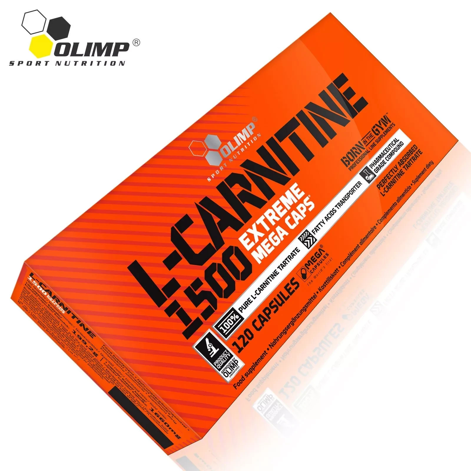 L-CARNITINE 1500 – 120 Capsules – 1 Box MEGA CAPS – Fat Burning Energy Power