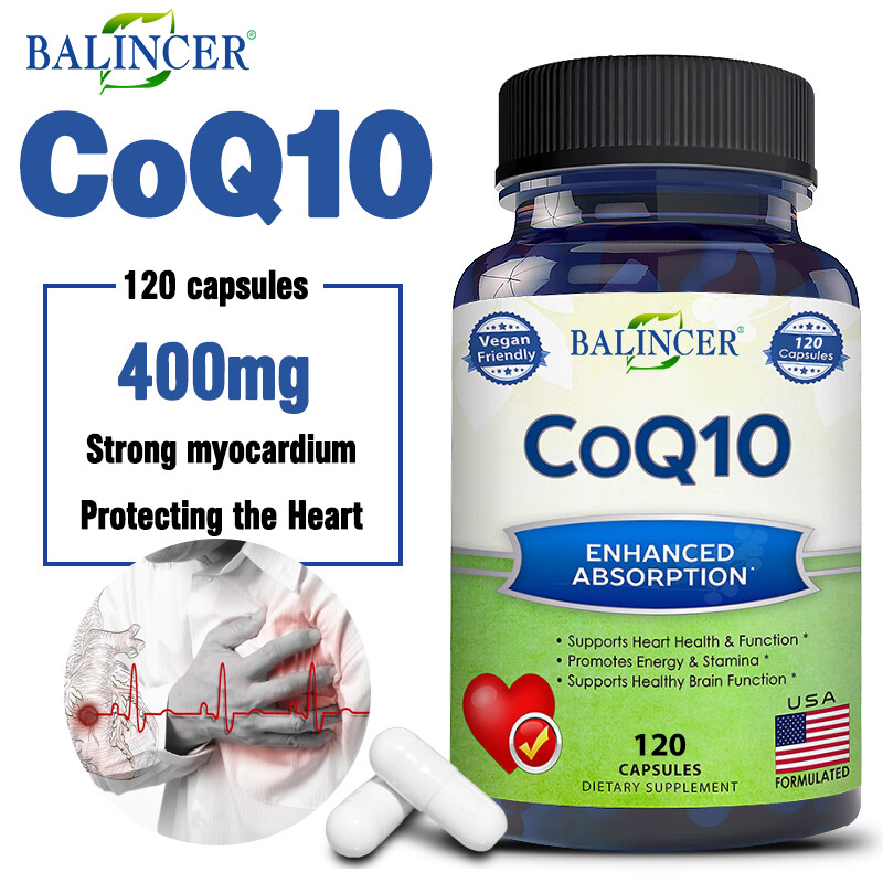 Co Q-10 COQ-10 400mg 120 Capsules Promotes Heart & Cardiovascular Wellness