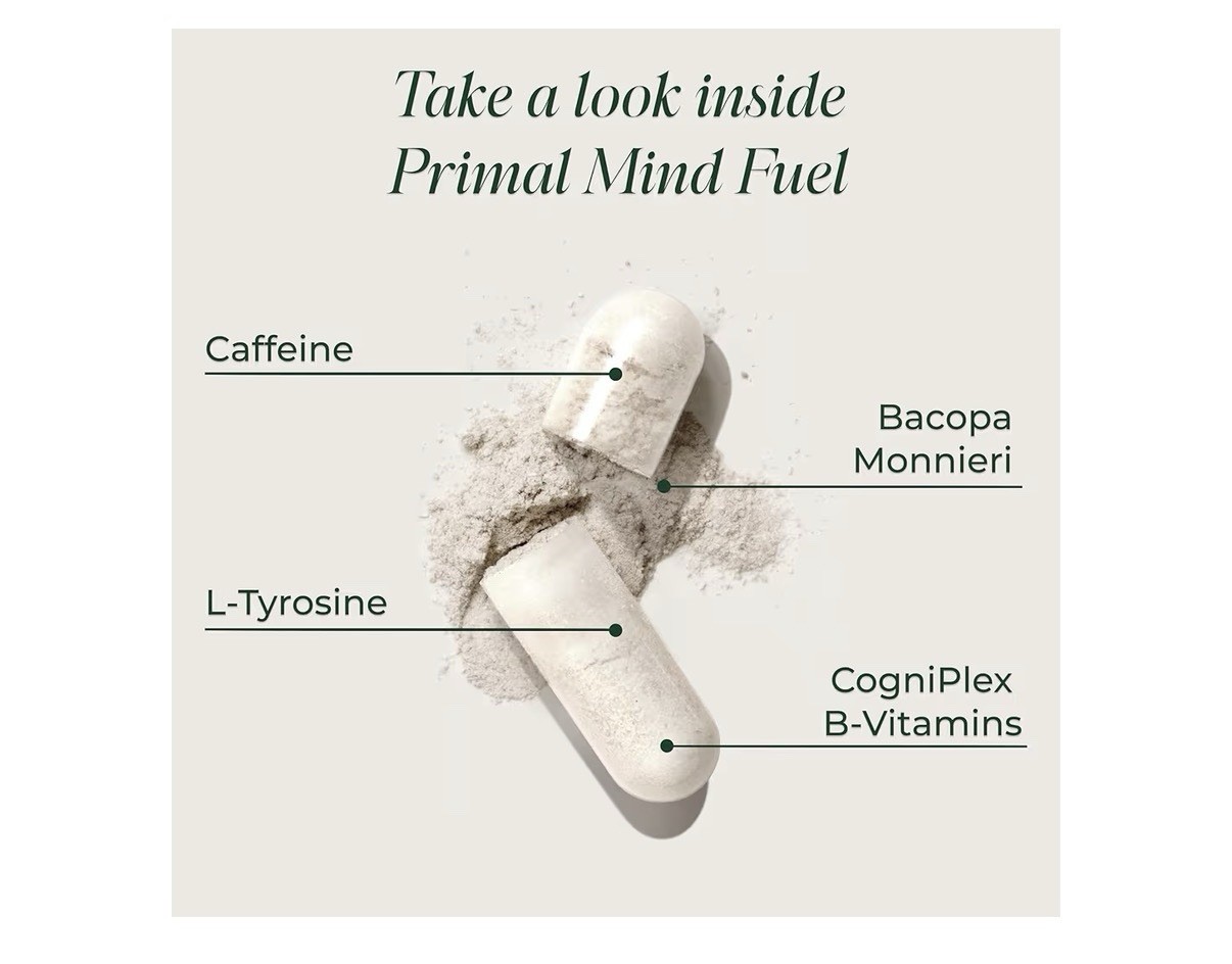 Primal Harvest Primal Mind Fuel Brain Booster Supplement Focus Energy 30capsules