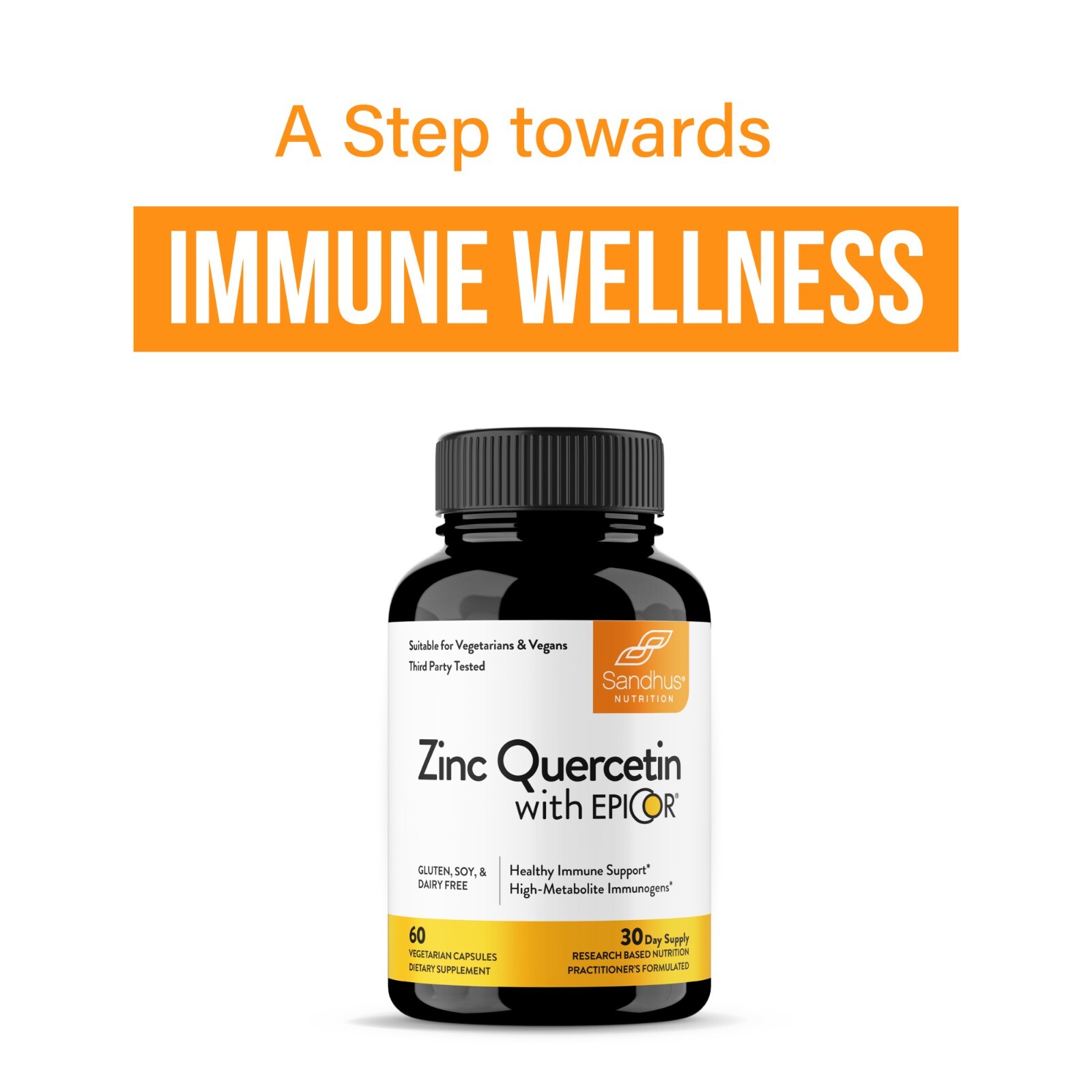 Sandhu’s Zinc Quercetin with EpiCor® – Gluten-free Zinc Supplement