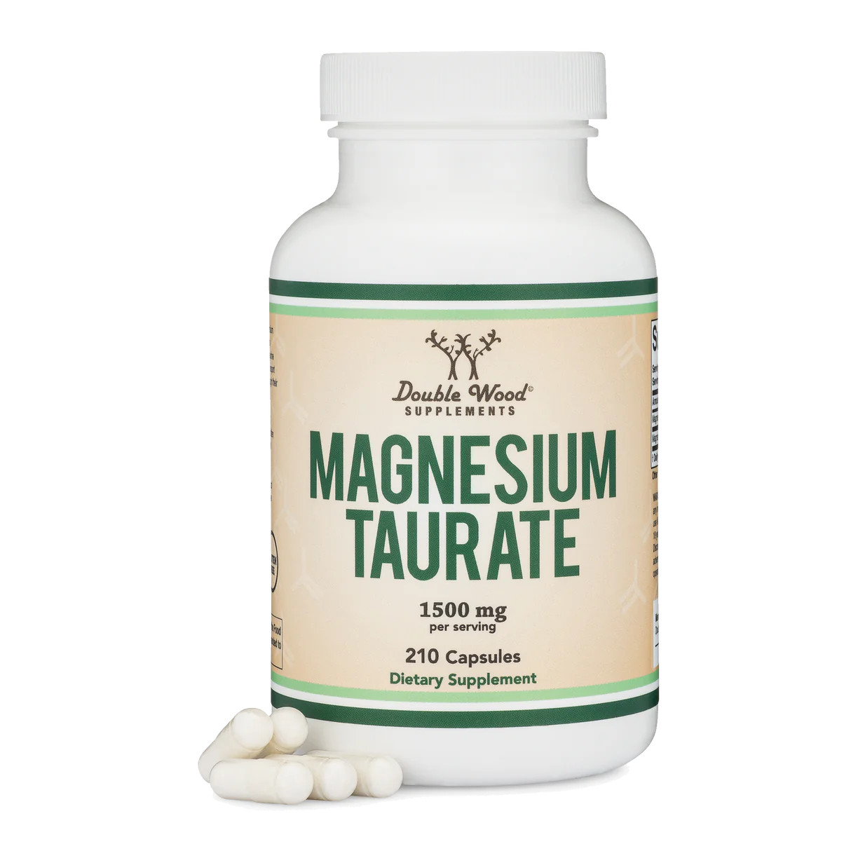 Double Wood Supplements Magnesium Taurate Supplement 1500 x 210 Vegan Capsules
