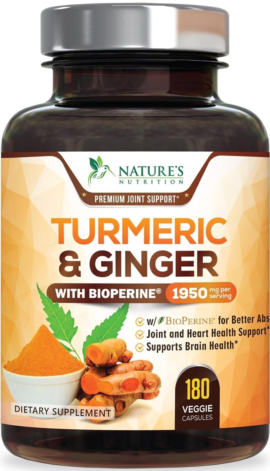 Turmeric Curcumin Supplement – 95% Curcuminoids – 120 Capsules