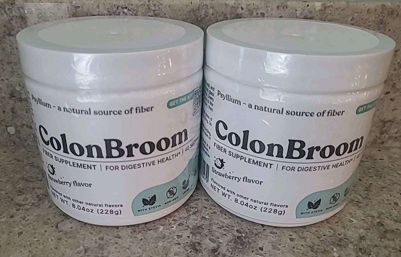 ColonBroom Digestive Health Fiber Supplement 8.04oz Strawberry BB 5/2026 2 Jars