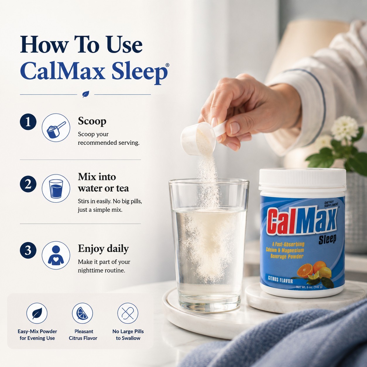 Dr. Newton’s Naturals CalMax Sleep Calcium Magnesium Vitamin C Melatonin Mix