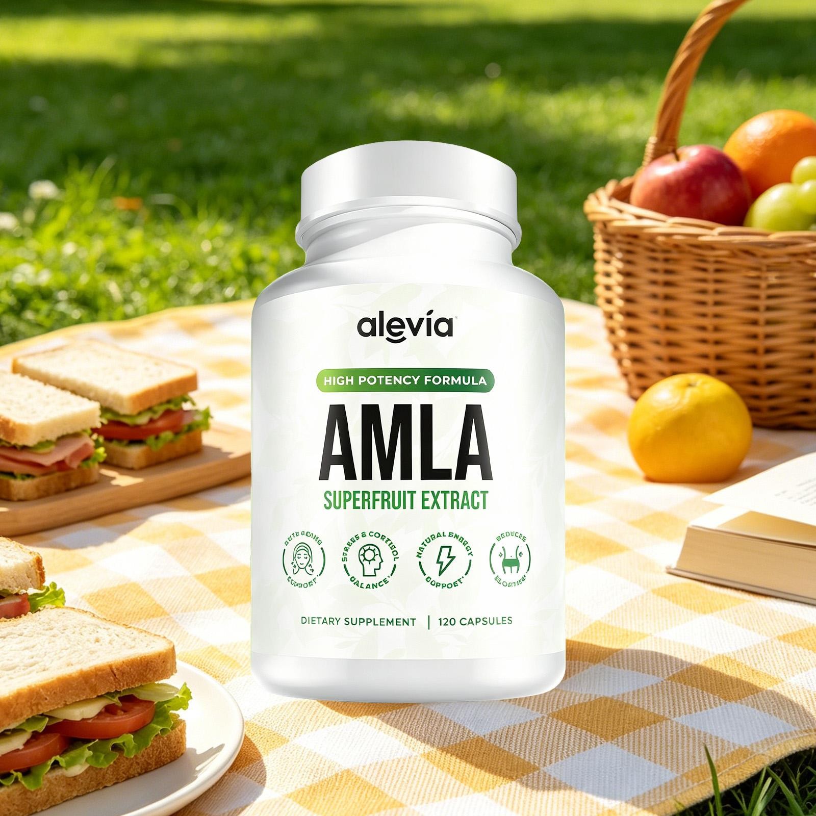 Alevia pure Amla Capsules – 1000mg Indian Gooseberry Supplement 120 ct *1-3