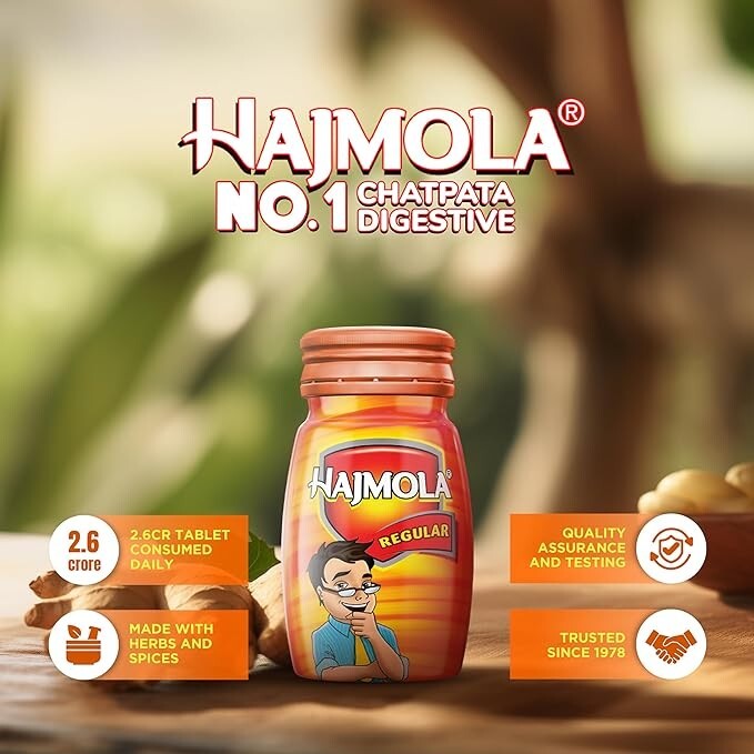 abur Hajmola Tasty Digestive Tablets (Regular Flavour) – 120 Tabs:
