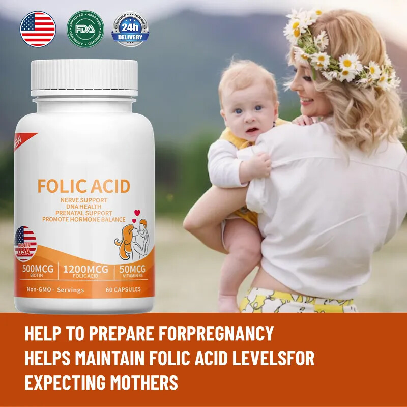 FOLIC ACID NERVE SUPPORT DNA HEALTH PRENATAL SUPPORT PROMOTE HORMONE BALANCE
