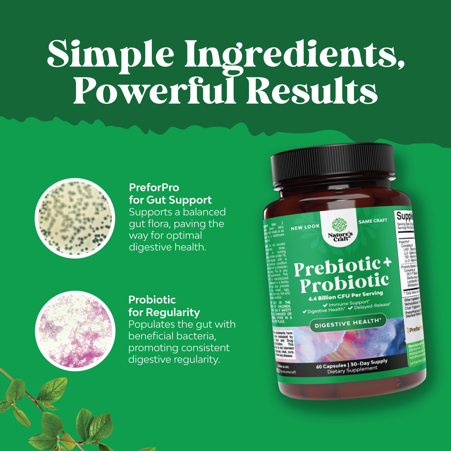 Prebiotics and Probiotics Gut Health Supplement – Super Potent Digestive Health