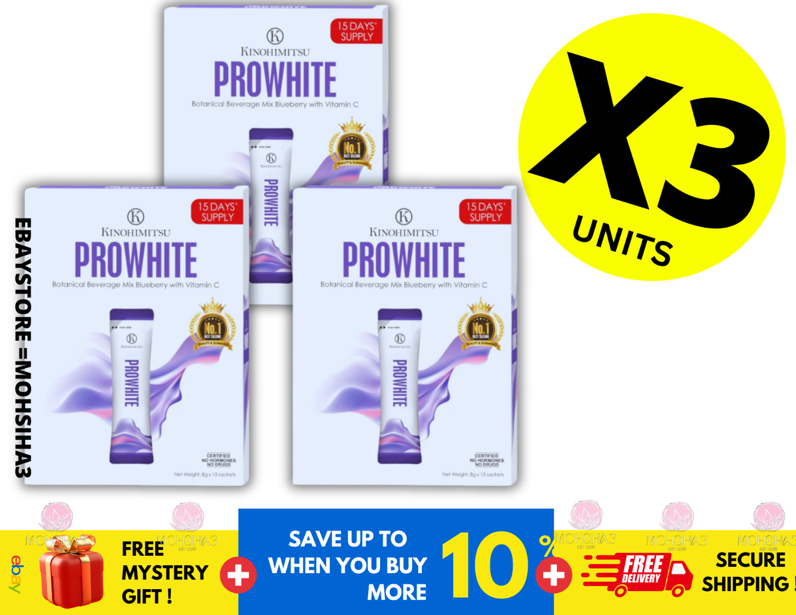 Kinohimitsu ProWhite (1 Box 8g x15s) for Brighten Skin Eliminate Spot NEW ( X3 )