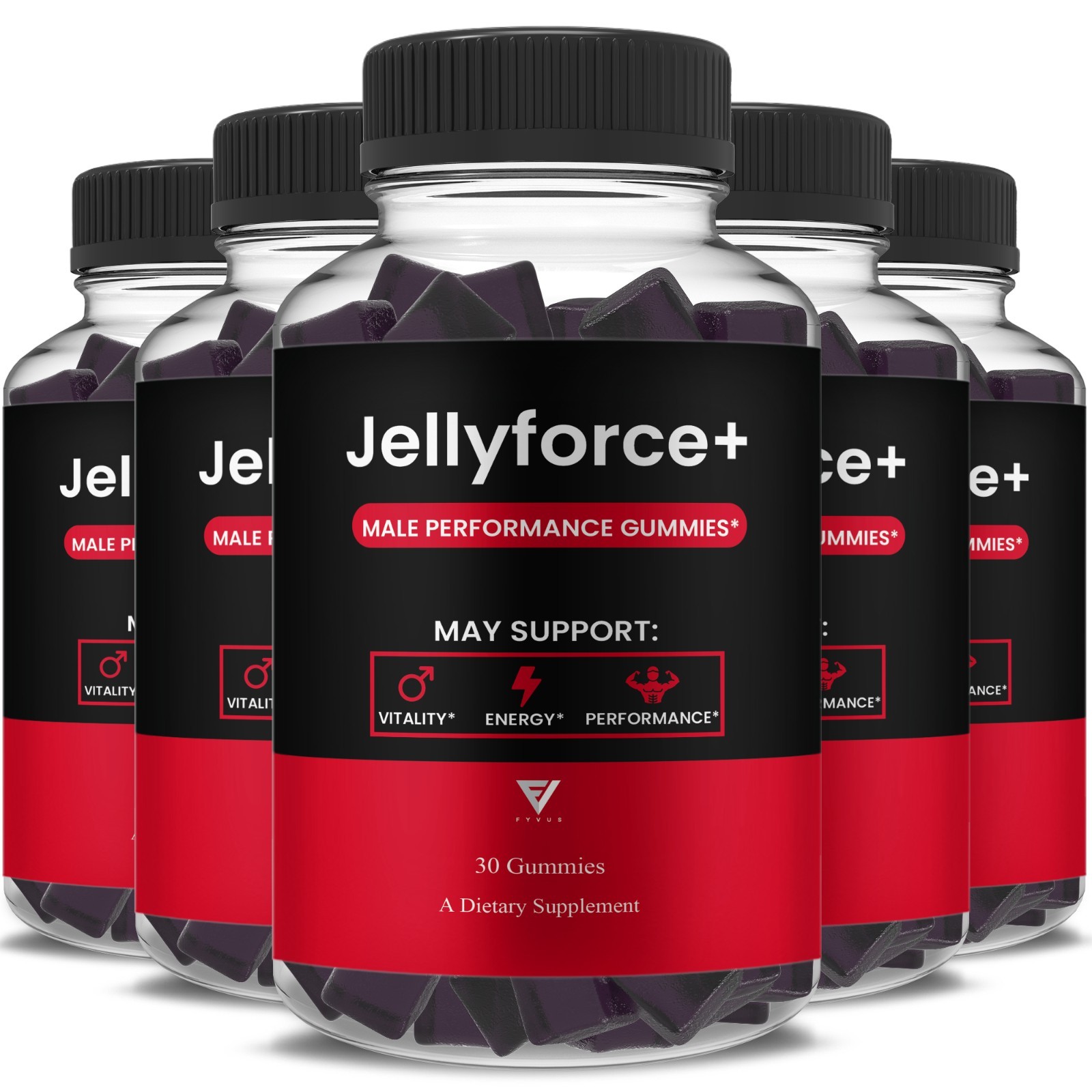 (5 Pack) Jelly Force Male Performance Gummies, JellyForce Male For (150 Gummies)