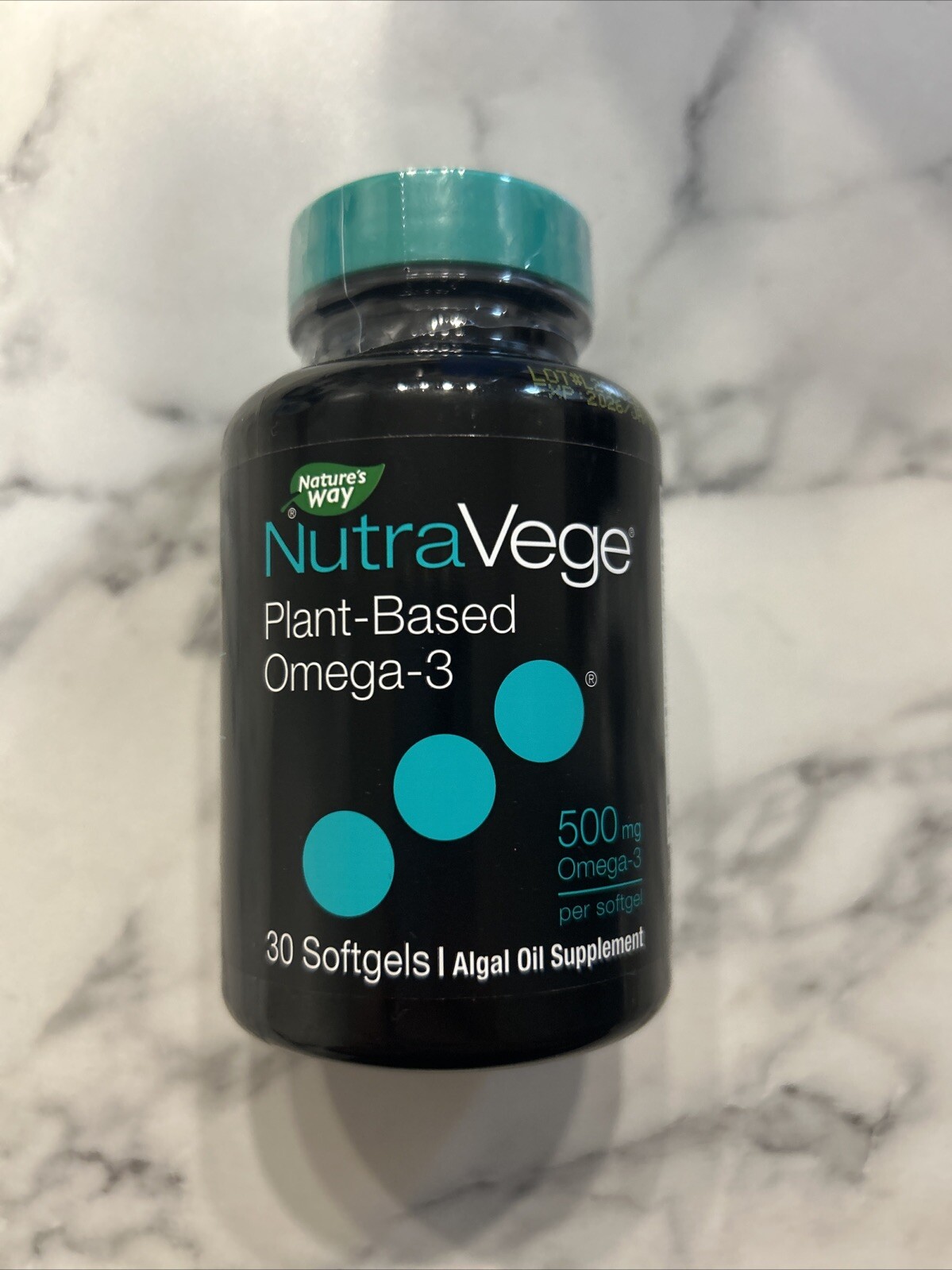 NutraVege, Omega-3 Plant-based 500 mg, 30 Softgels Exl/01/2026