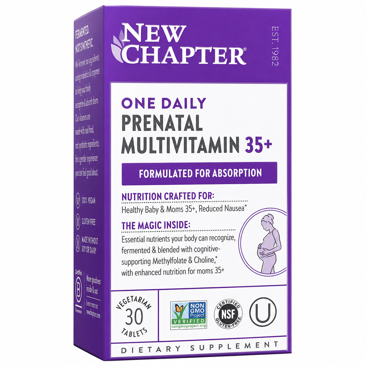 New Chapter Prenatal 35+ One Daily 30 Tabs + Free DR OTC Wipe Gift – Exp 12/26