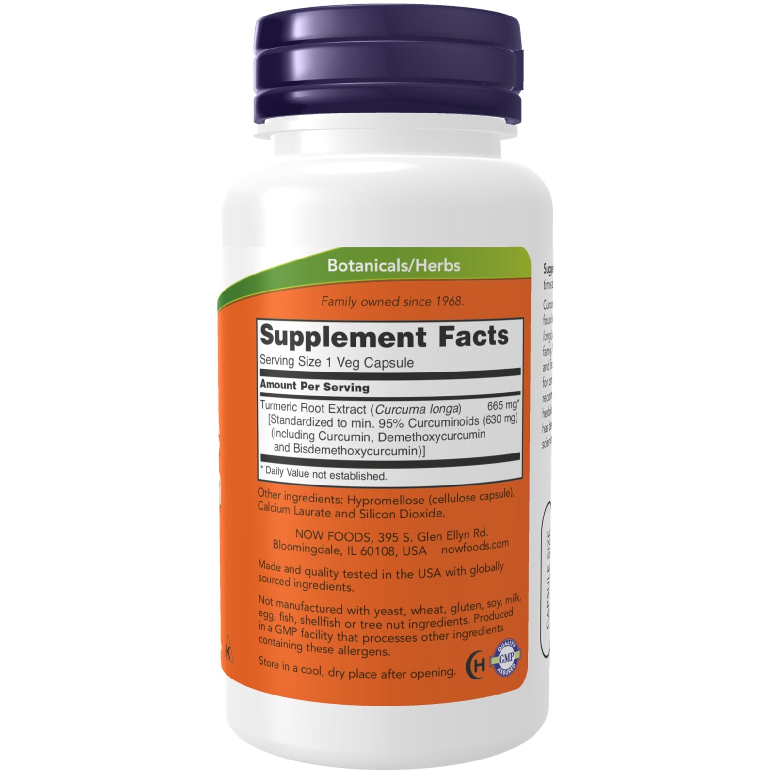 NOW Foods Supplements, Turmeric Curcumin, 60 Count (Pack of 1), Yellow/Orange