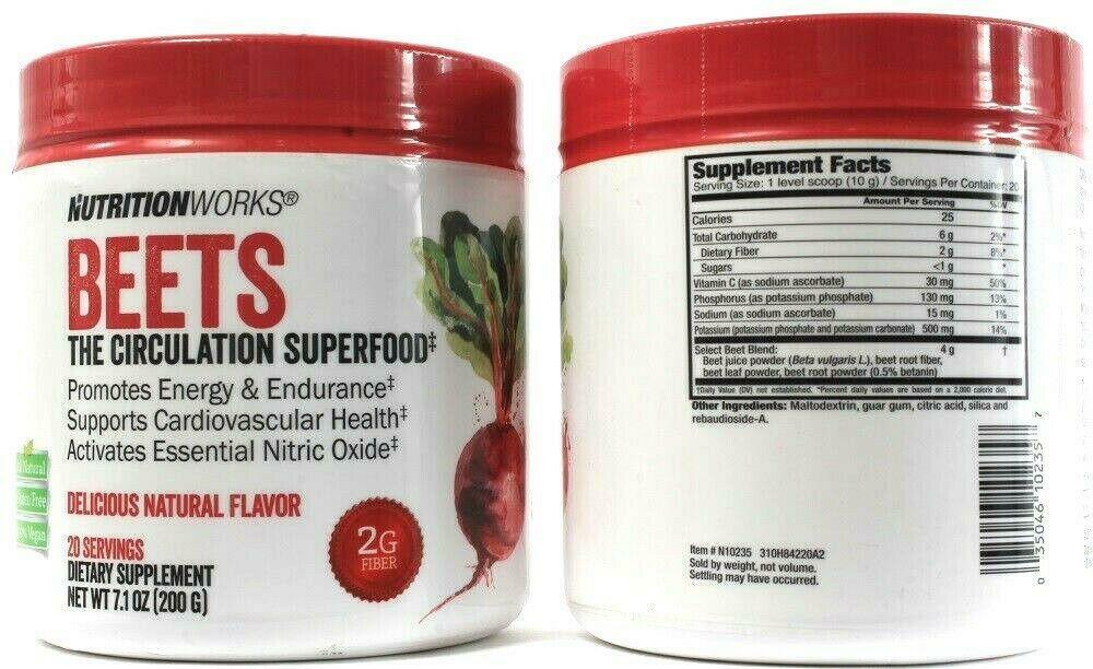 2 PACK NUTRITION WORKS BEETS THE CIRCULATION SUPER FOOD PROMOTES ENERGY