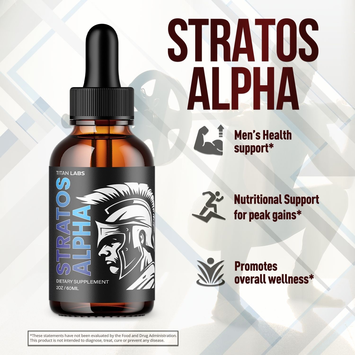 (1 Pack) Stratos Alpha Male Support Drops Advanced StratosAlpha 30 Servings