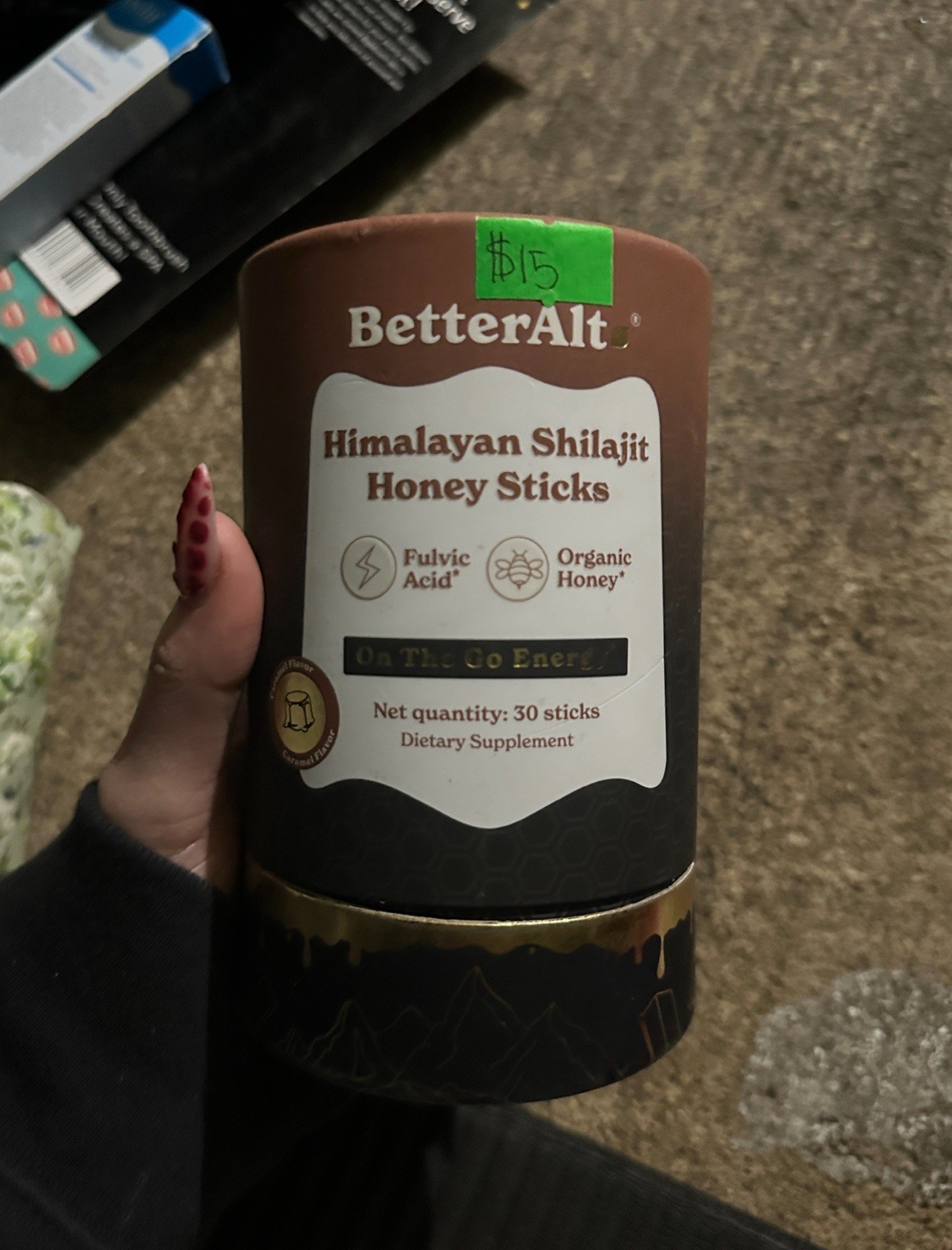 BetterAlt Shilajit Honey Sticks with Fulvic Acid Organic Honey Flavor 30 Sticks