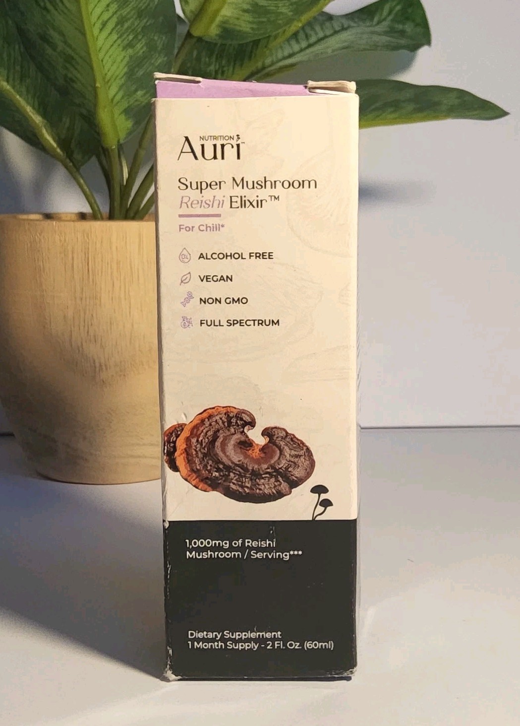 Auri Reishi Super Mushroom Elixir Stress Support Supplement 60ml / 2 fl oz NIB