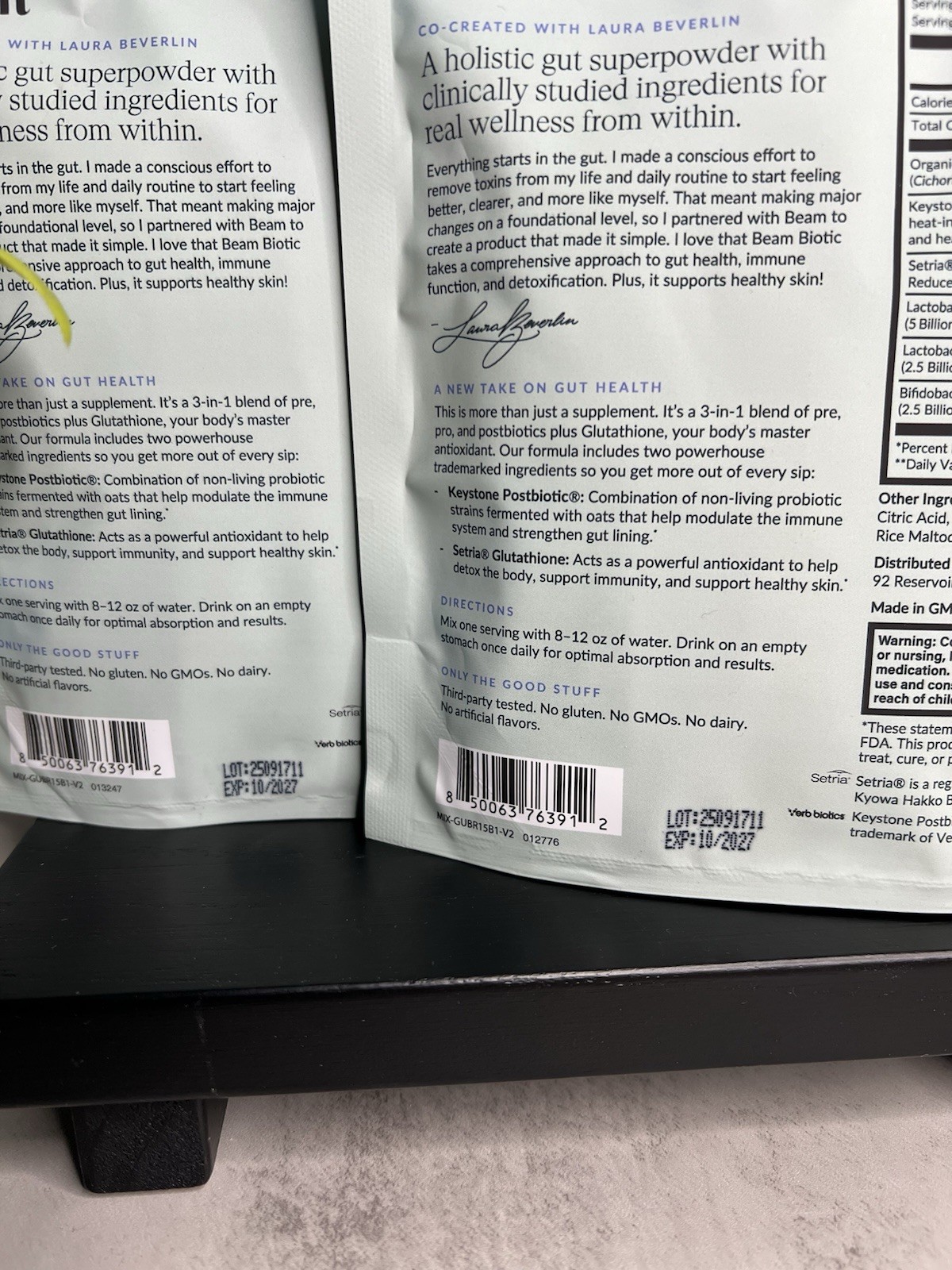 beam Biotic Probiotic Powder Blue Raspberry 15 Sticks BUNDLE Exp 10/2027
