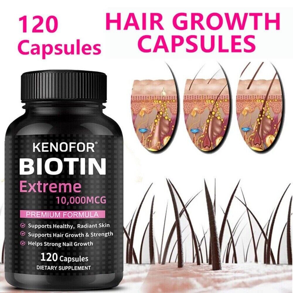 Biotin 10,000 mcg Maximum Strength Capsules 120 Capsules Supplement*