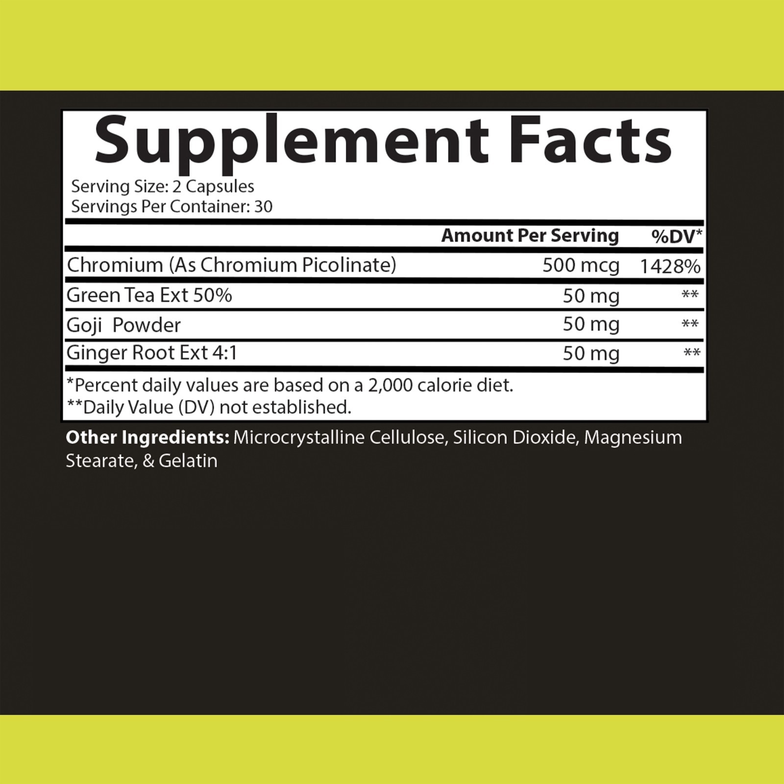 Angry Supplements Curb the Crave Green Tea, Goji, Ginger Cravings Reduction 60ct