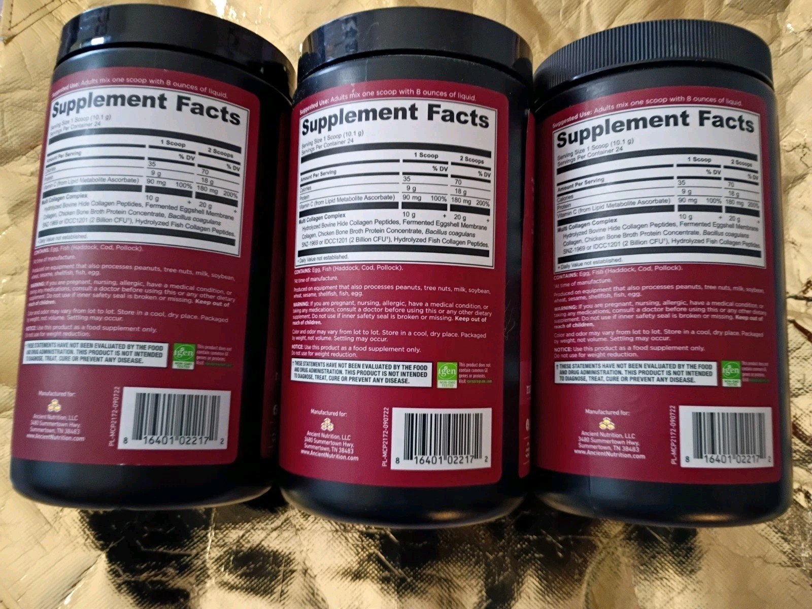 3 Ancient Nutrition Multi Collagen Protein Unflavored Or Vanilla 8.6oz 12/26