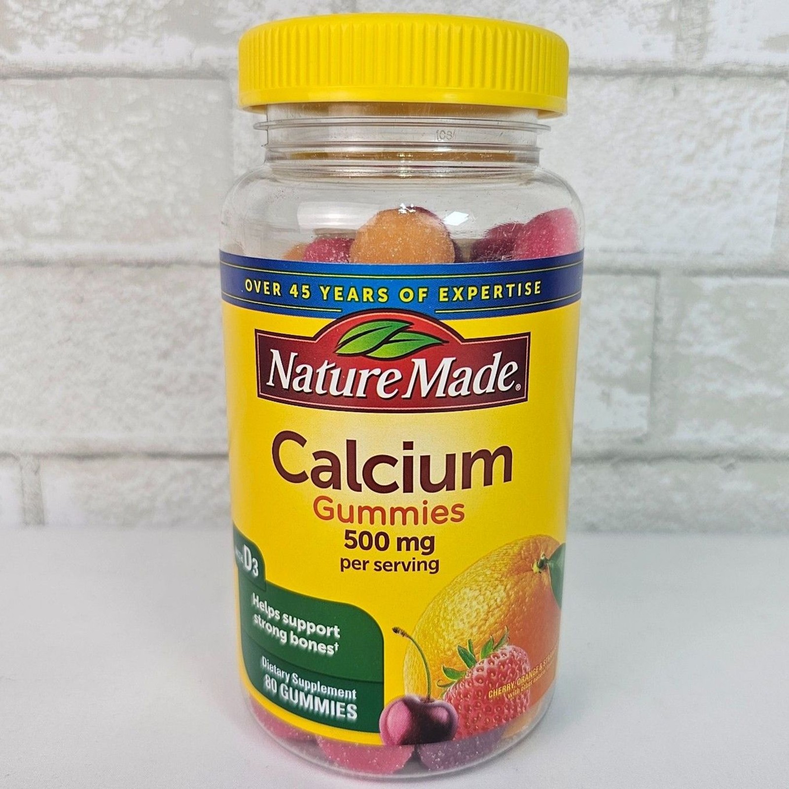 Nature Made Calcium Gummies 500mg w/ D3 80 Count Sealed Exp 12/2027