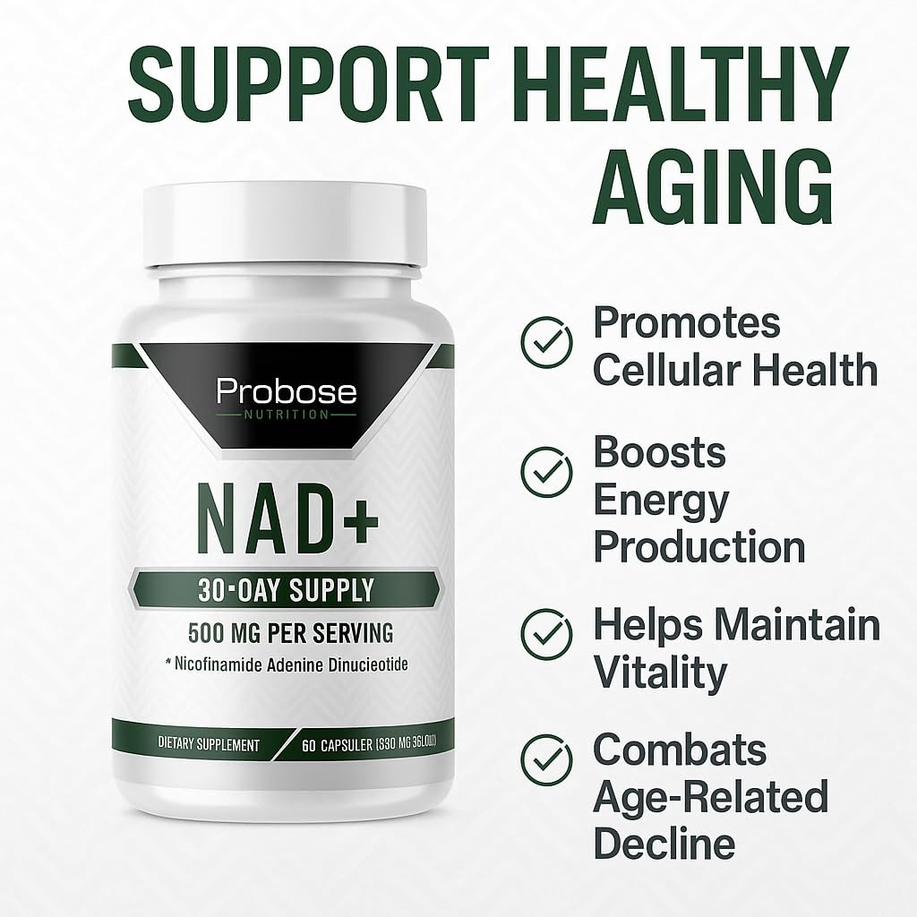 Probase Nutrition NAD Supplement 500mg High Potency 30 Day Supply NAD Maximizer