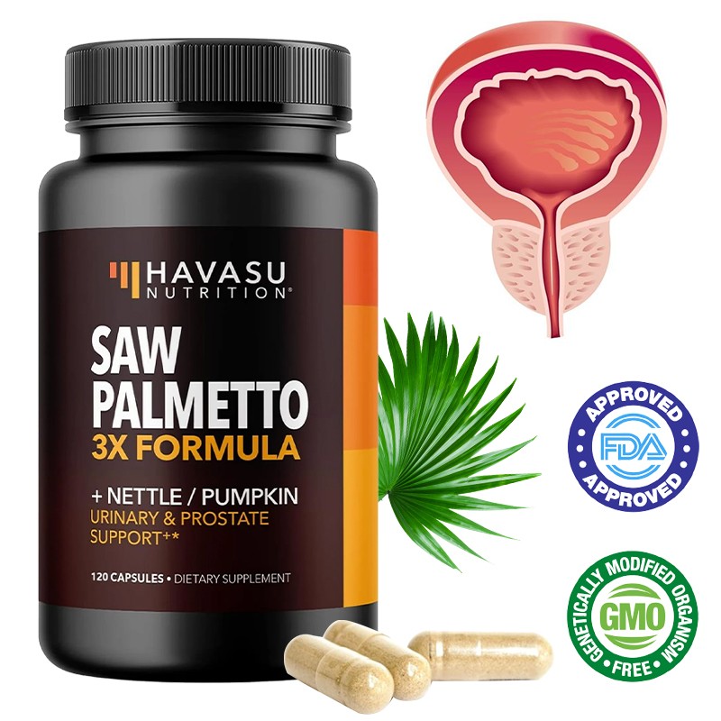 Saw Palmetto Supplements Prostate Urinary Tract Bladder Hair 120 Capsules US