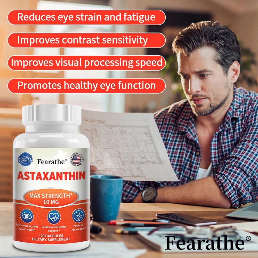 Astaxanthin 10mg – Supports Skin, Eye, Joint and Heart Health, Enhance Immunity