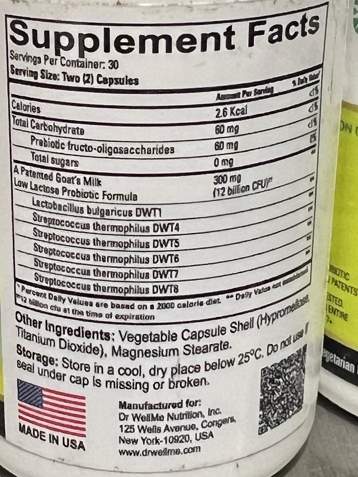 Laktera Dr Well Me Nutrition Exp09/25 Probiotic 12 Billion Cfu 60ct Two Pack B60