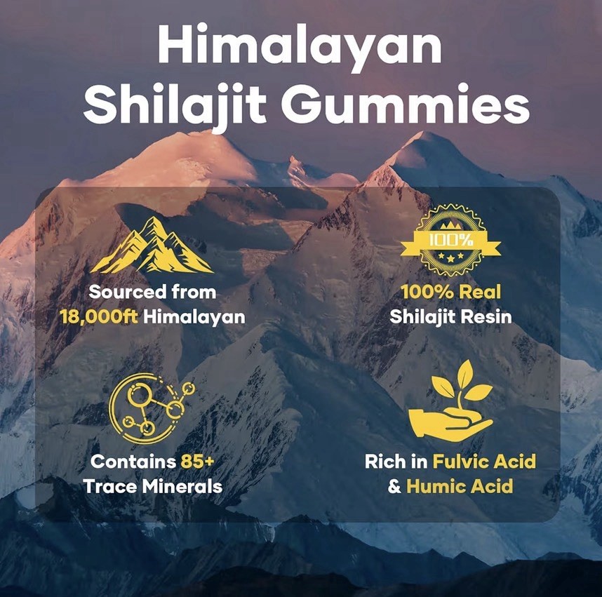 Balincer Pure Himalayan Shilajit Gold 3000mg Gummies 80ct Strawberry Vegan