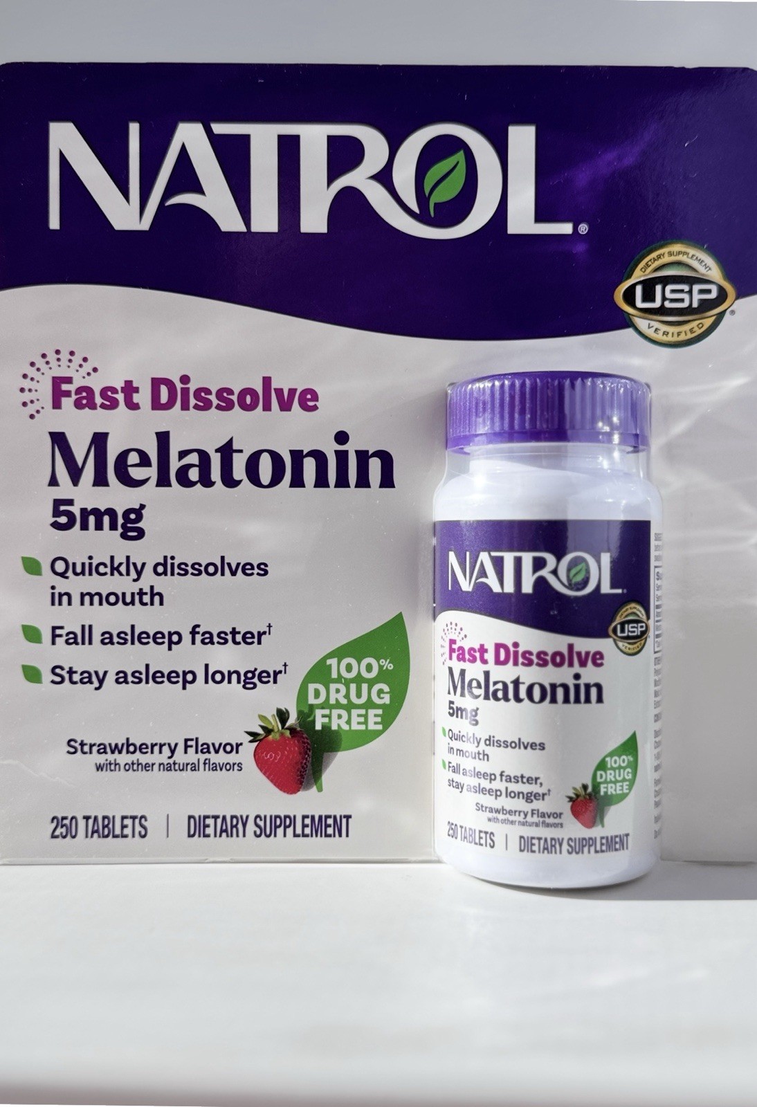 Natrol Fast Dissolve Melatonin 5mg 250 Tablets Exp 5/27 New