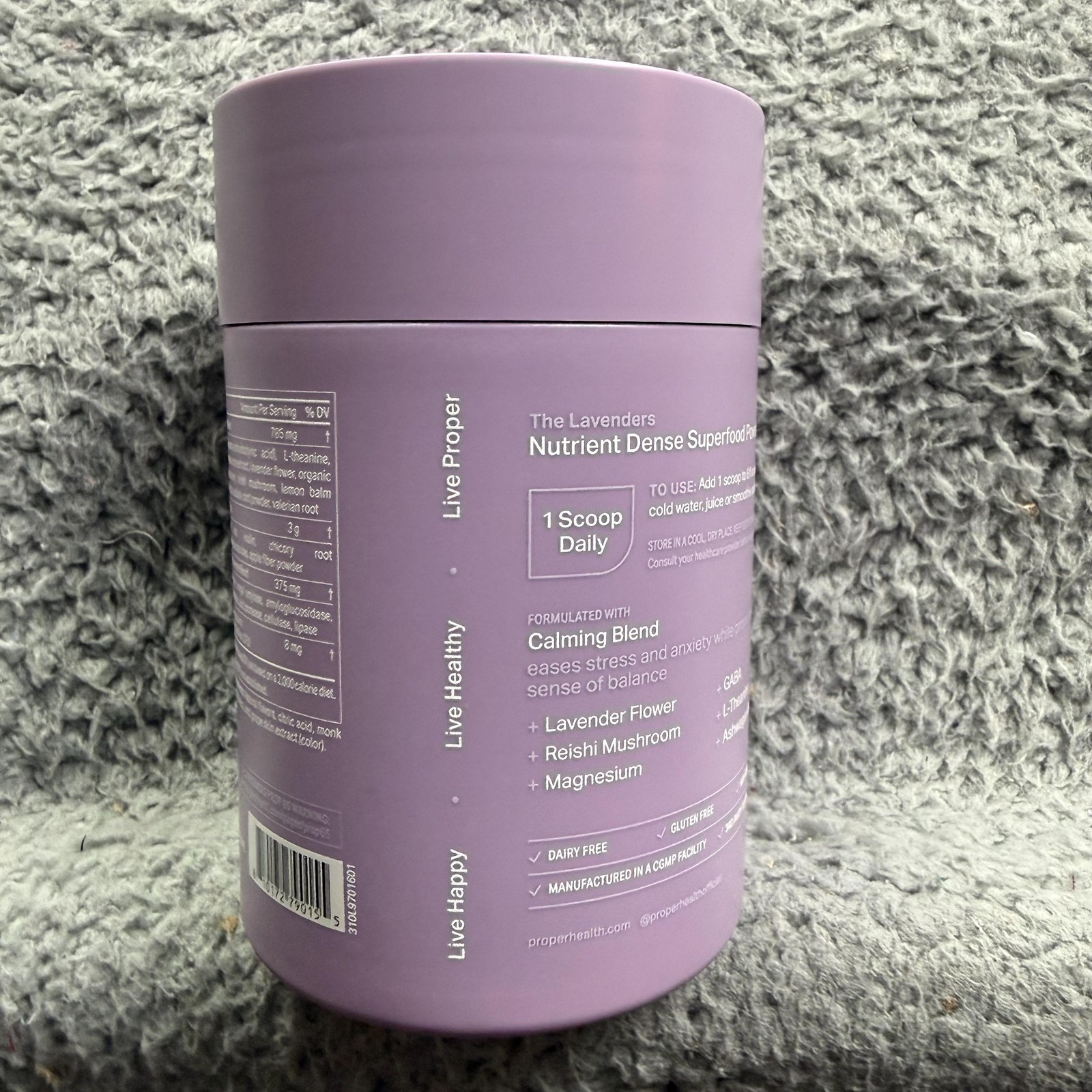 Proper Calming Aid Superfood Powder 30 Servings Lavender Lemonade Gluten Free