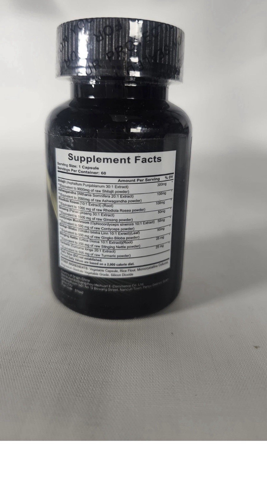 Extra Strength Shilajit Ashwagandha Rhodiola Panax 15,250mg 60 Caps Exp:3/9/2027