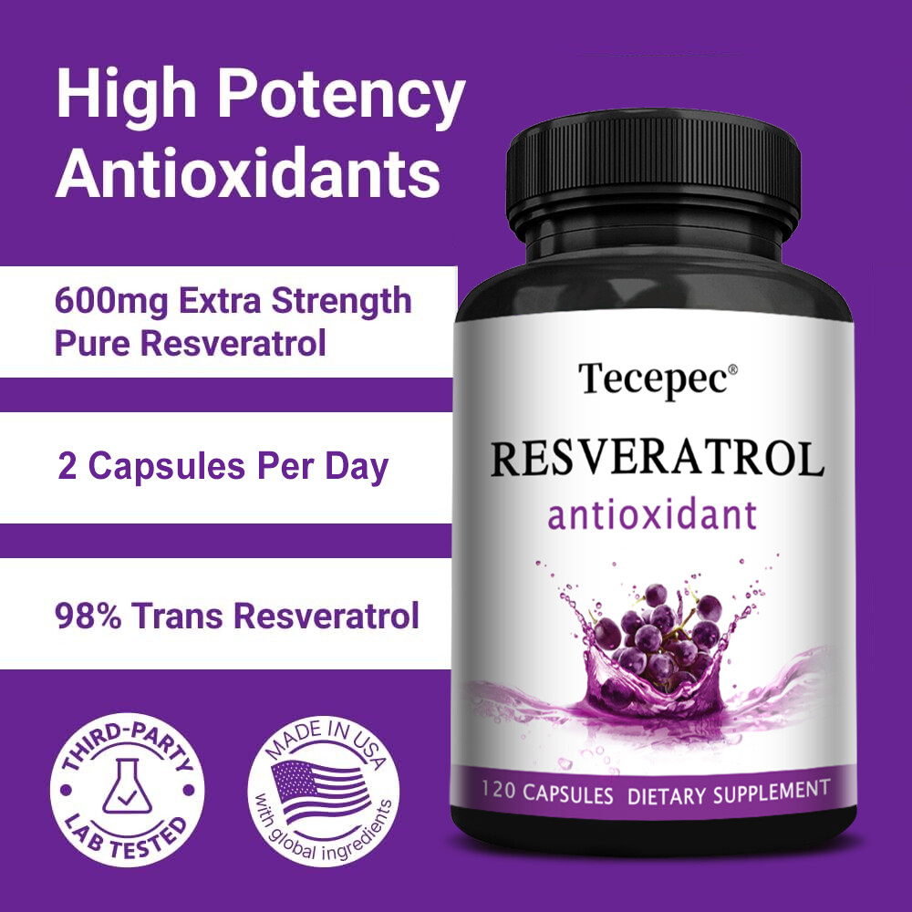 Resveratrol 600mg, Anti Aging, Joint Pain, Antioxidant, Free shipping