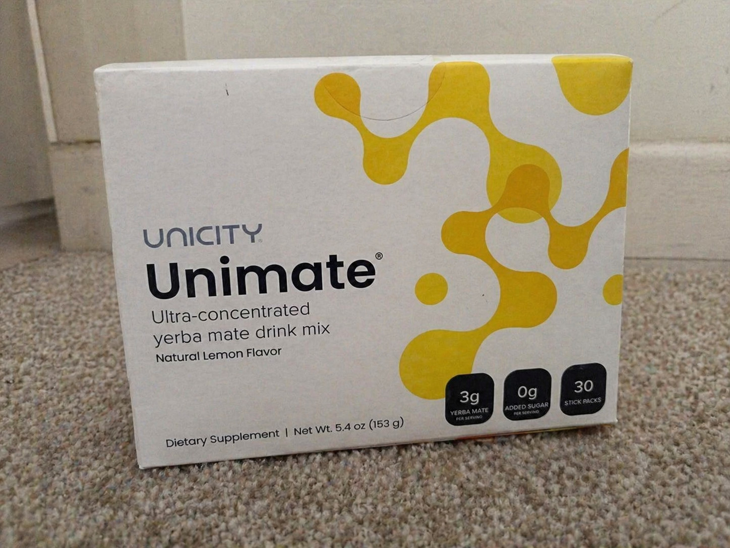 Unicity Unimate Lemon Yerba Mate 30 Packets Detox Energy Drink Metabolism Suppor