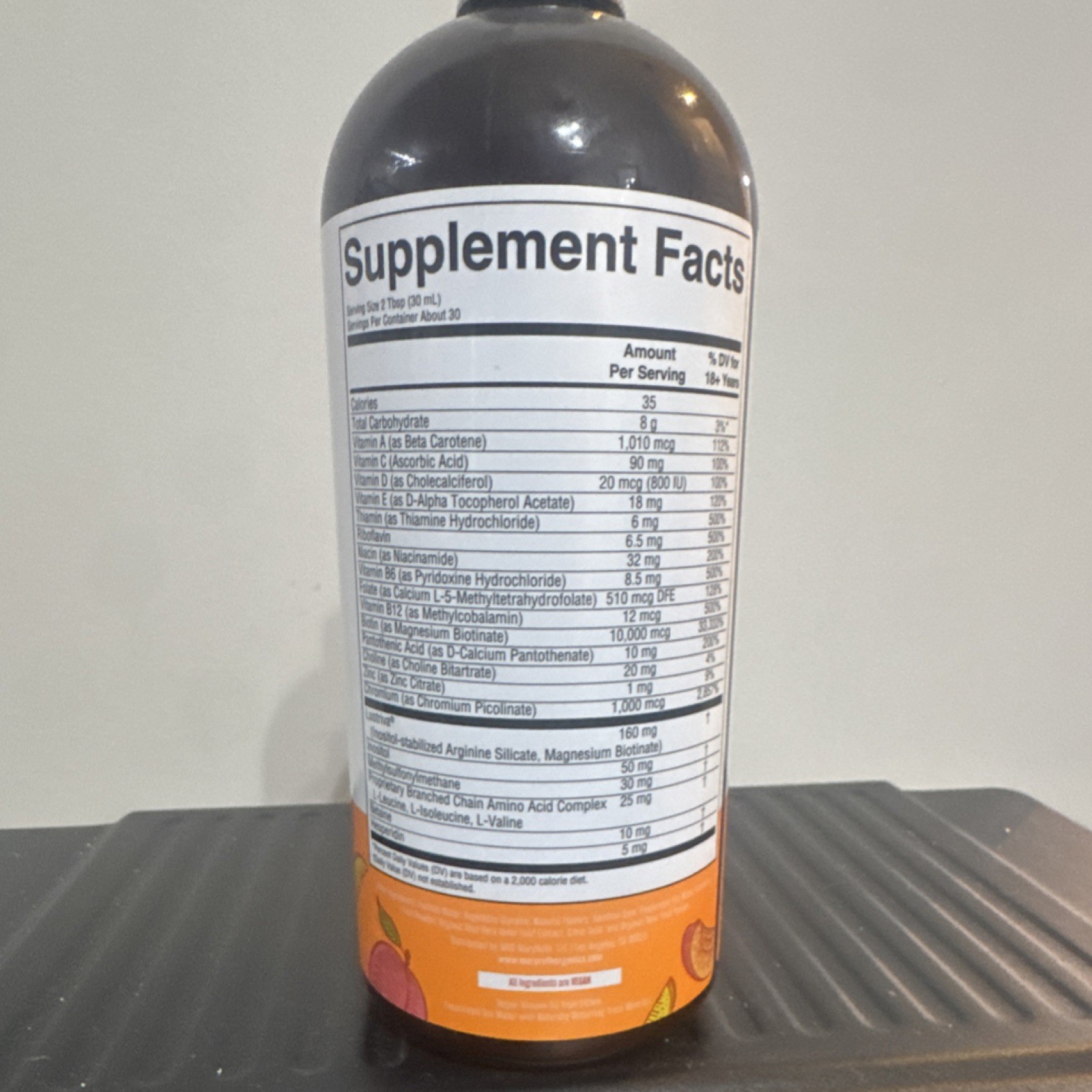 MaryRuth’s Liquid Morning Multivitamin + Hair Growth Biotin Peach Mango 30 fl oz