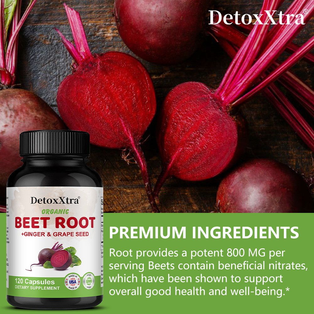 Organic Beet Root Capsules-Supports Circulation, Heart Health&Energy 30~120 Caps