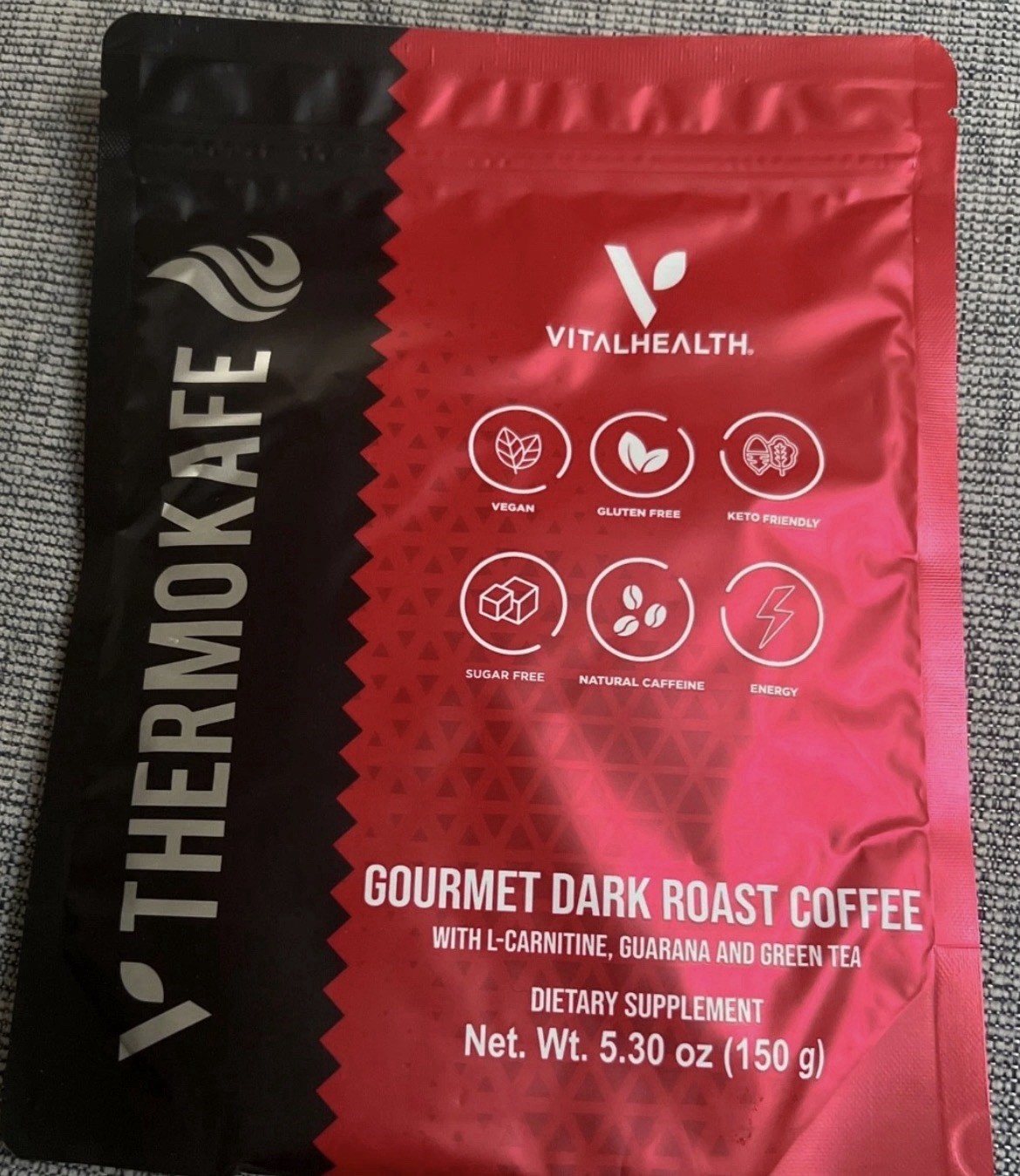 VitalHealth ThermoKafe Dark Roast Coffee Powder Energy Support Vegan 5.30 oz
