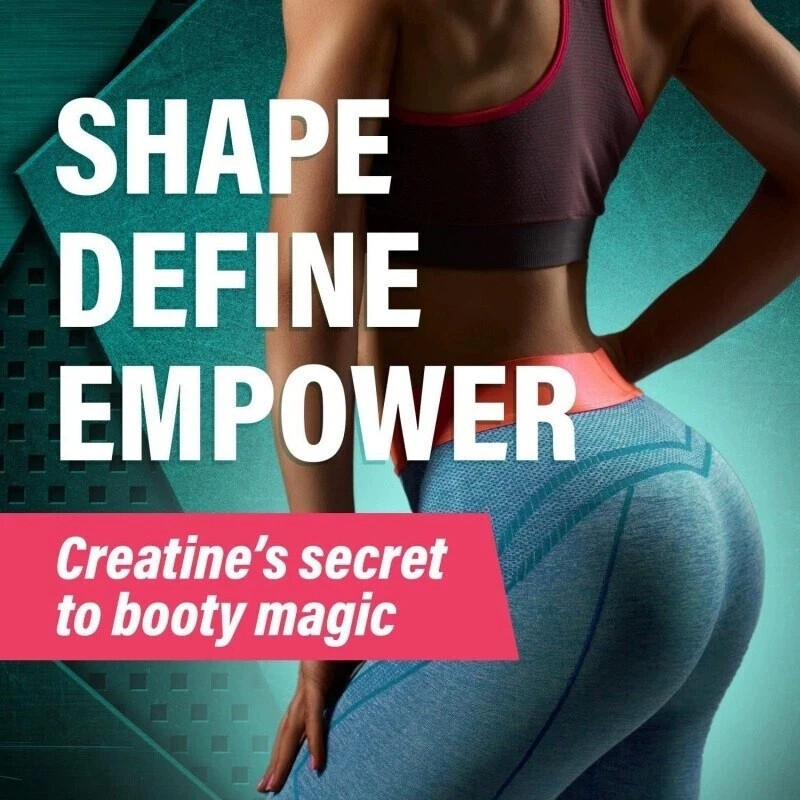 5000mg Creatine Monohydrate Powder with Collagen BCAA Womens Booty Muscle Growth