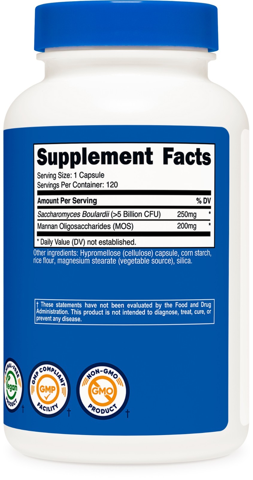 Nutricost Saccharomyces Boulardii + MOS Capsules ( 5 Billion CFU) 120 Capsules