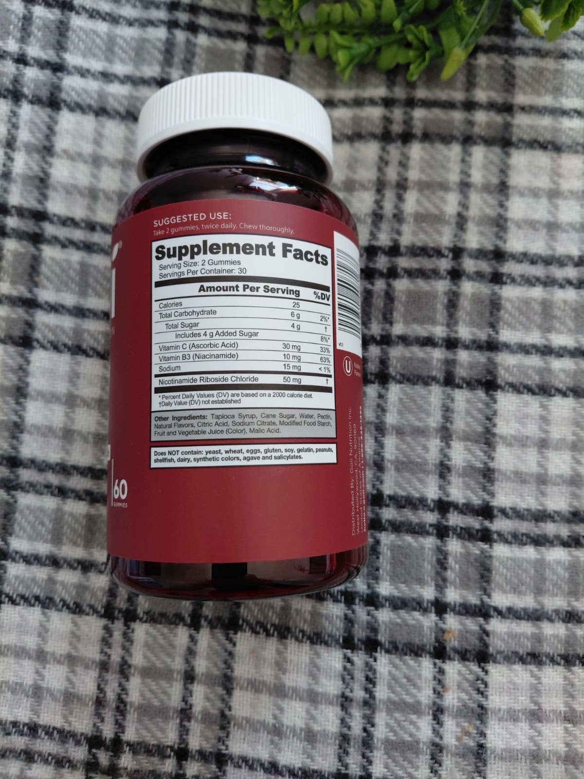 Goli Nutrition Renew NAD+ Gummies Nicotinamide Riboside 60 Count